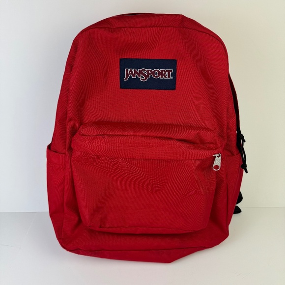 JanSport Superbreak 'Red Tape' Nylon Backpack JS0A4QUT Padded Back READ - Picture 1 of 10